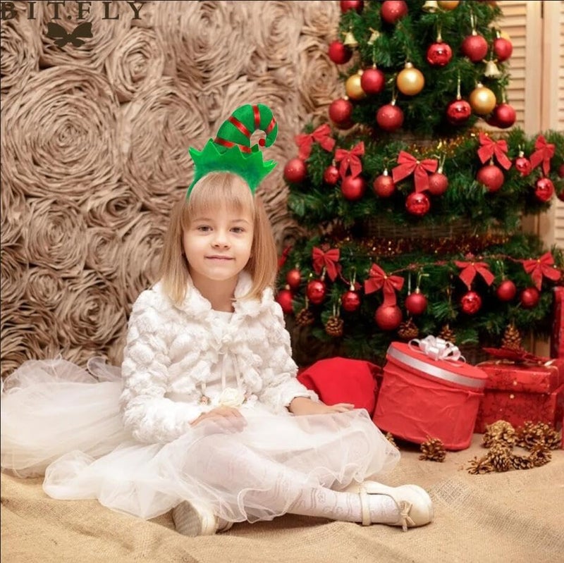Oarkive Elf Headband and Ears - Green Kids Christmas Headwear - Santa Hat for Toddlers, Kids, Adults, Women - Image 5